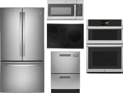 5 Piece Package Includes Refrigerator, Cooktop, Wall Oven, Microwave And Dishwasher